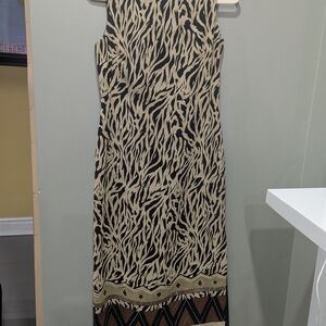 Chic Zebra Print Midi Dress